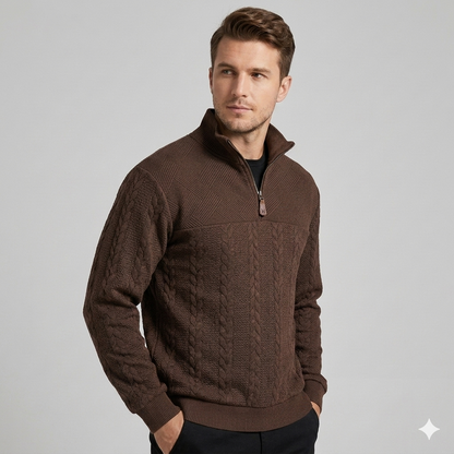 Men's Textured Quarter-Zip Sweater