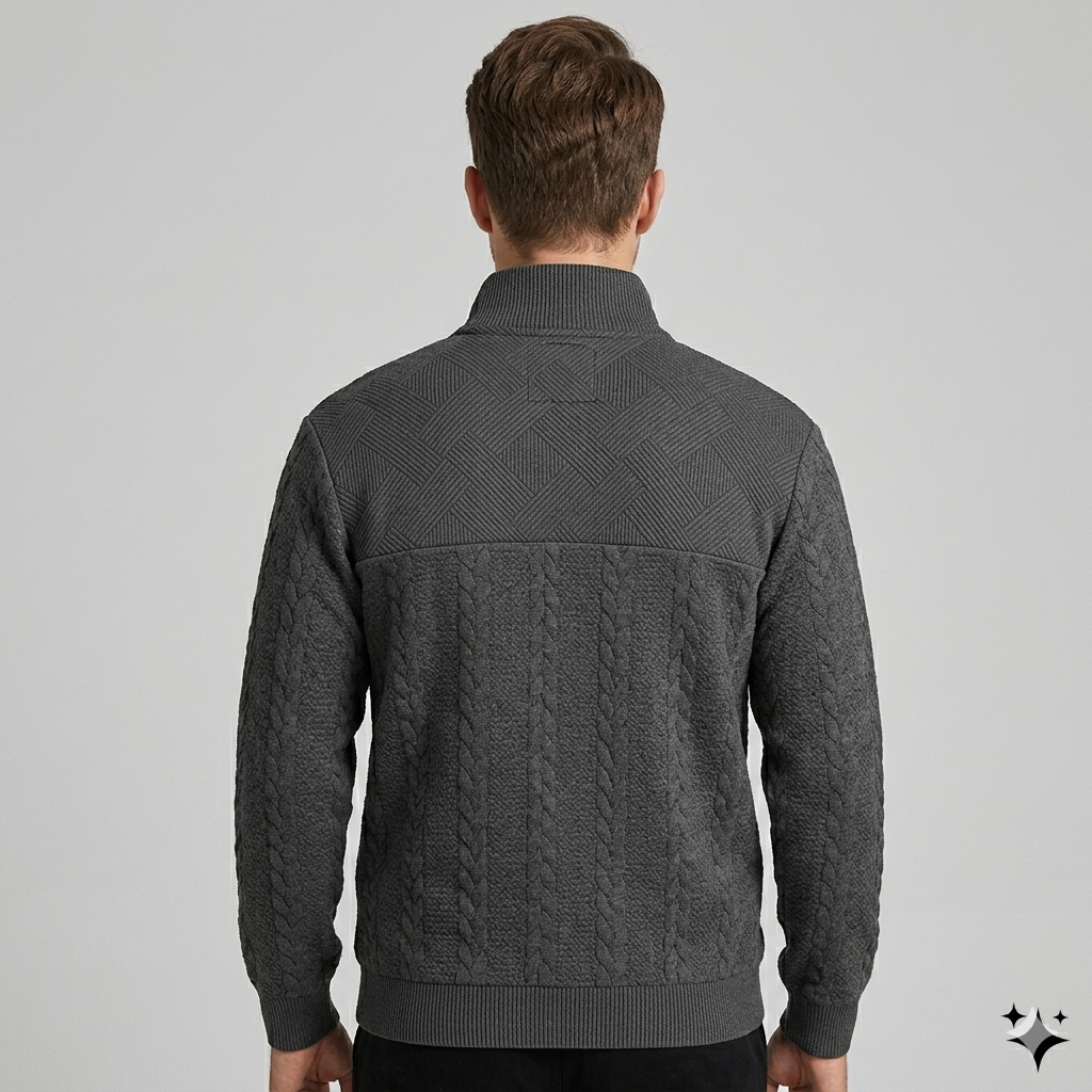 Men's Textured Quarter-Zip Sweater