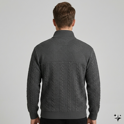 Men's Textured Quarter-Zip Sweater