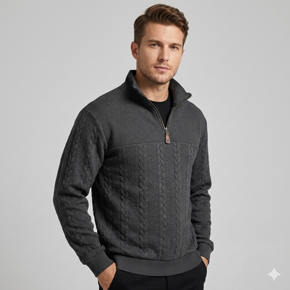 Men's Textured Quarter-Zip Sweater