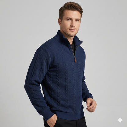 Men's Textured Quarter-Zip Sweater